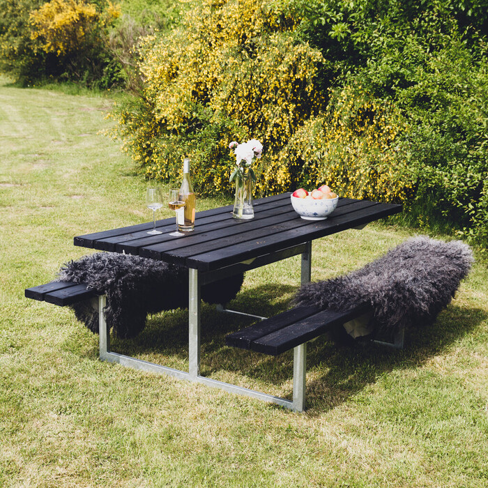 Bord-/bänkset Frigg Svart 175 x 140 cm Hortus